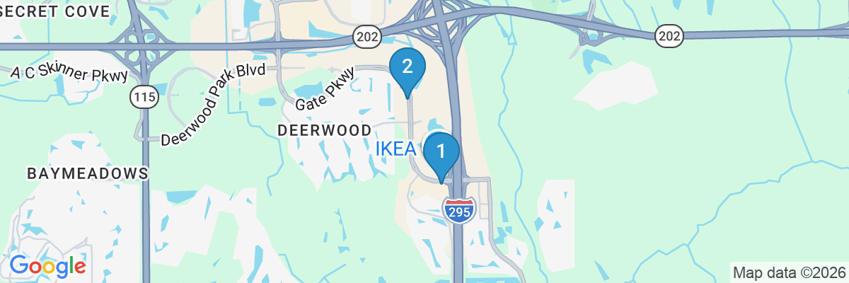 Map showing facility locations