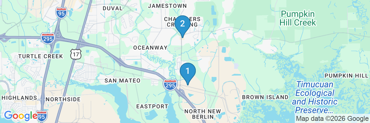 Map showing facility locations