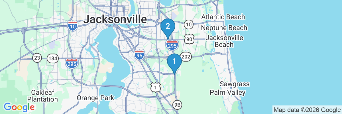 Map showing facility locations