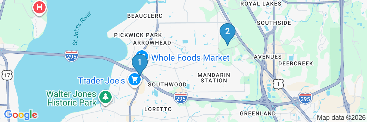 Map showing facility locations