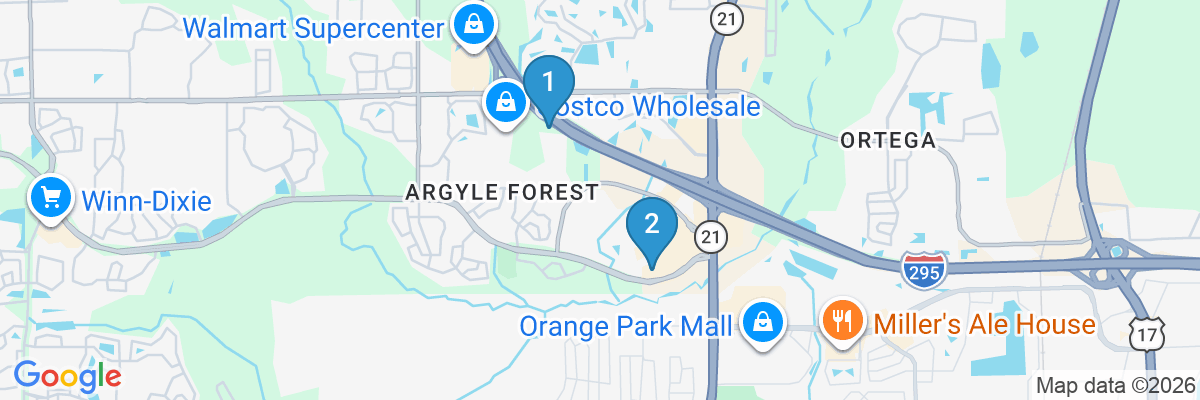 Map showing facility locations
