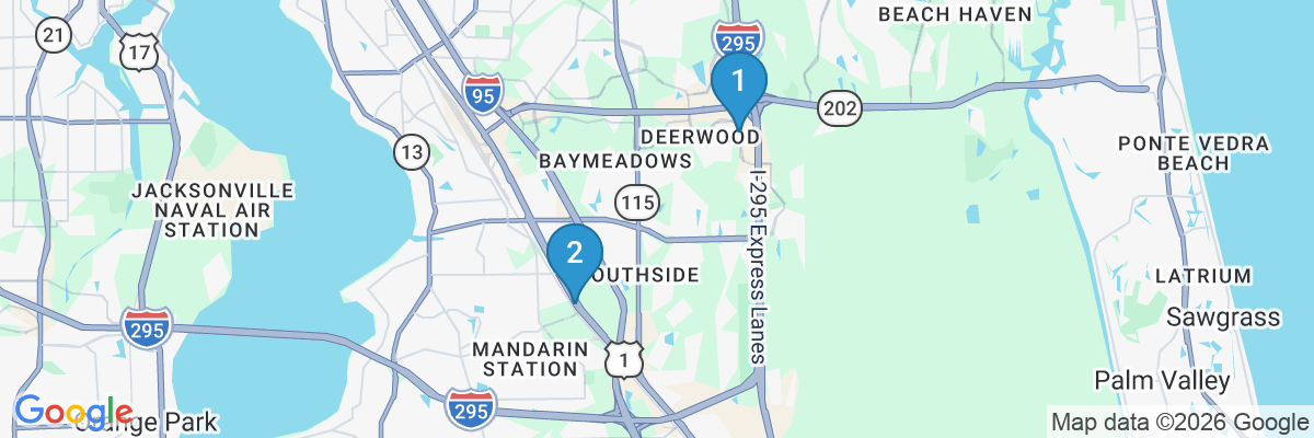 Map showing facility locations