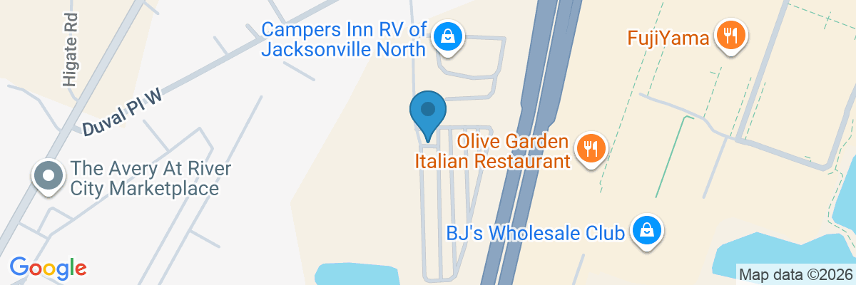 Map showing facility locations