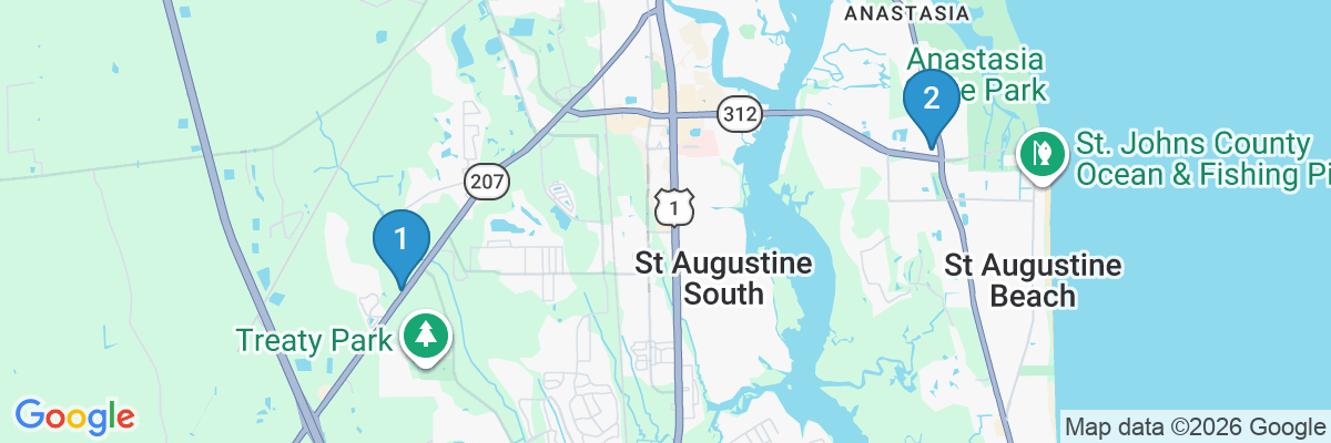 Map showing facility locations