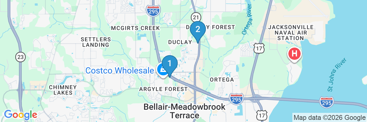 Map showing facility locations
