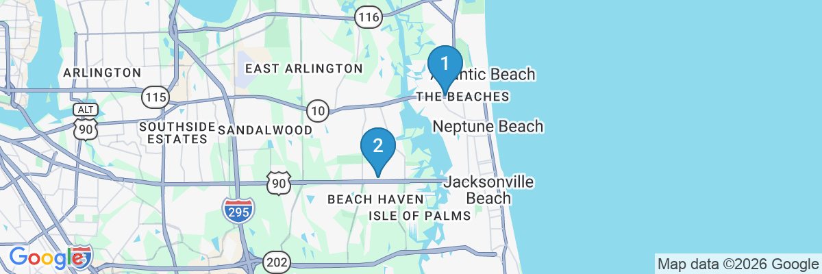 Map showing facility locations