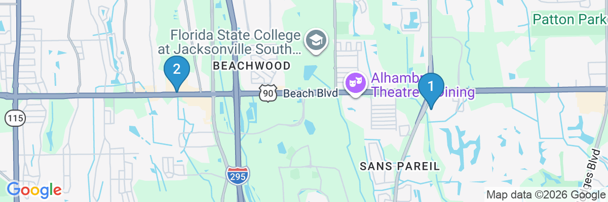 Map showing facility locations
