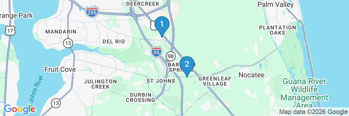 Map showing facility locations