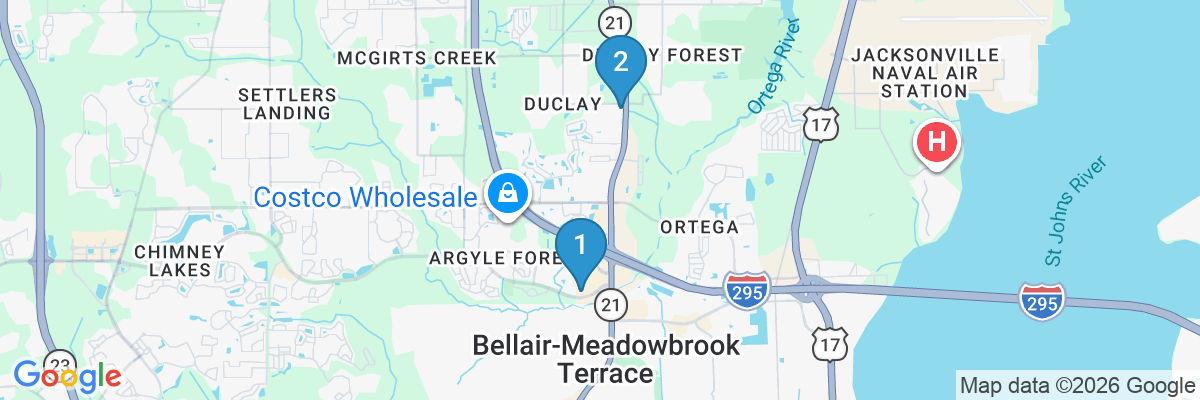 Map showing facility locations