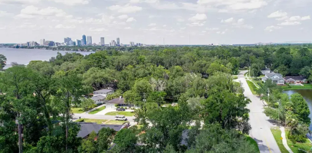 Aerial View of Jacksonville, Florida Neighborhoods and Skyline