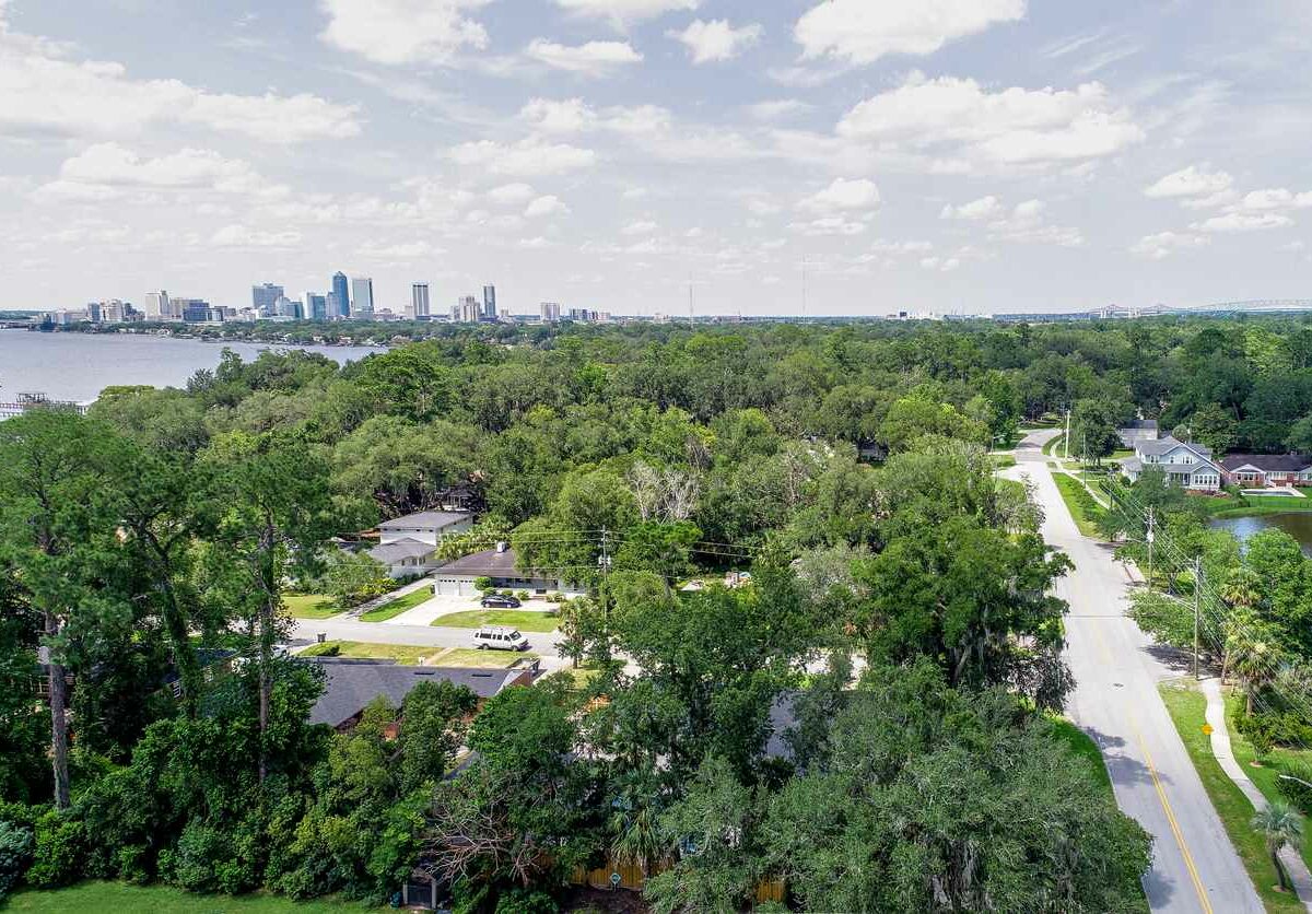 Aerial View of Jacksonville, Florida Neighborhoods and Skyline